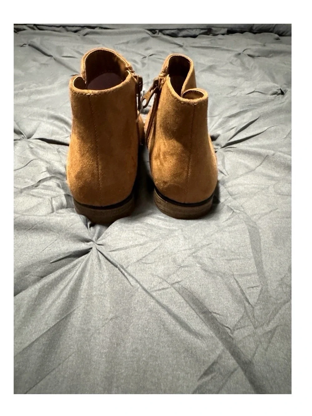 Cat & Jack Girls Size 1 Brown Ankle Boots Side Zip NWOT
